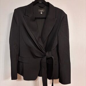 NWOT Rafaela Ella Black Womens Front Tie Wrap Blazer Jacket - Sz 14
